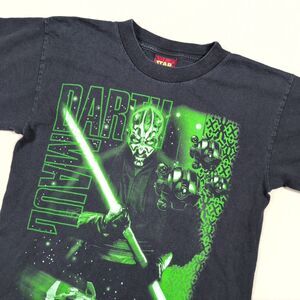 Vintage Star Wars Darth Maul Green Graphic Black T Shirt Youth XL Episode 1 90's